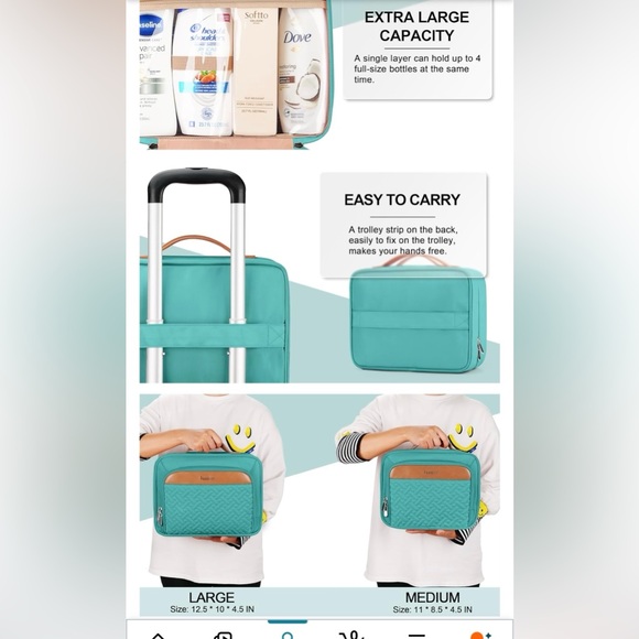 Teal Coosky Make Up Travel Bag - Picture 3 of 8